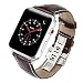 Produktbild Uhrenarmbänder, DingLong Retro Textur Lederarmband Butterfly Buckle Band für Apple Watch Serie 3/2/1 38mm/42mm (Braun, 38mm)