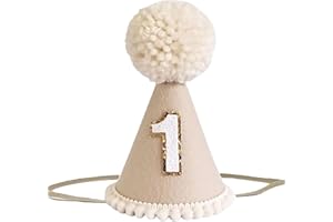 Vyqrx 1st Birthday Crown Hat, Birthday Party Decorations, Soft Satin Headband with Elastic Cord, Girls, 25 cm