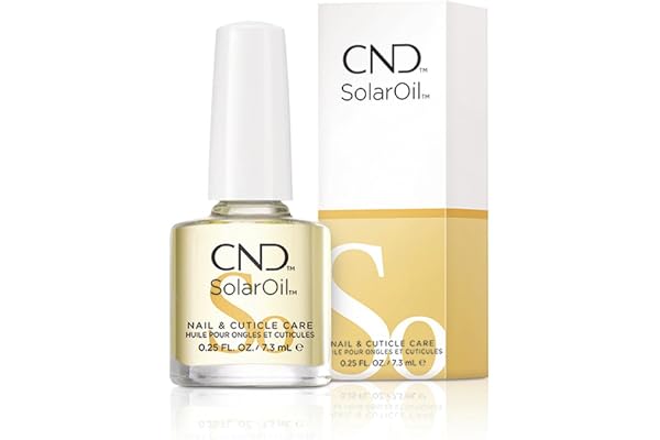 CND - SolarOil, Huile Nourrissante pour Ongles et Cuticules, Mélange Naturel d'Huiles de Jojoba, Vitamine E, Son de Riz et Amande Douce, Hydrate et Conditionne la Peau