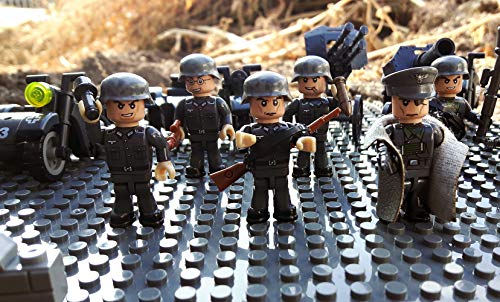 Modbrix 17003 ✠ Wehrmacht Kradschützen Truppe inkl. 3 x Motorrad Zündapp Ks 750 mit Beiwagen und 6 custom Minifiguren, über 300 Teile ✠ - 3