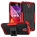 Produktbild SsHhUu Asus Zenfone Go ZC451TG Hülle, Premium Rugged Stoßdämpfung & Staubabweisend Kompletter Schutz Hybrid-Koffer mit Ständer Telefon Kasten für Asus Zenfone Go ZC451TG (4.5") Rot