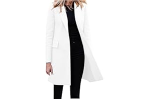 HAOLEI Blazer Femme ÉLéGant à Manches Longues Slim Fit Un Bouton OL Bureau Affaires Veste Chic De Costume Devant Ouvert Long Manteau Cardigan Blouson Jacket