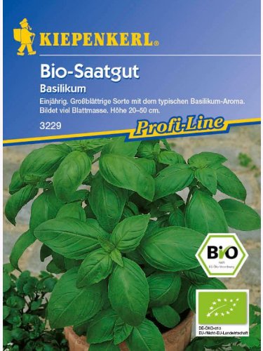 Sperli Gemüsesamen Bio-Basilikum Genoveser, grün