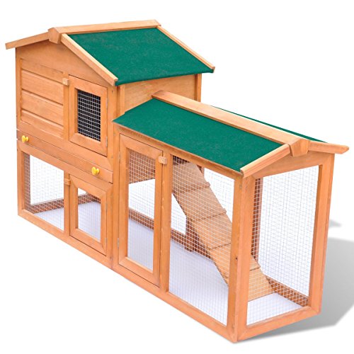 vidaXL Holz Kaninchenstall Hasenstall Kaninchenkäfig Hasenkäfig Kleintierhaus XXL