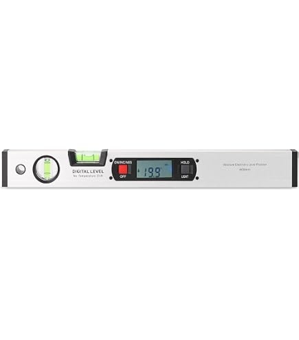 2-in-1 Digital Magnetic Level Tool – Torpedo Level + Protractor Angle Finder, Bright LED Display, Magnetic Base, Black – For Woodworking, Auto Repair & Home Use