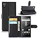 Produktbild Sony Xperia XA1 hülle, KuGi Sony Xperia XA1 hülle / Fall - Hochwertige PU-Leder Ständer Wallet hülle für Sony Xperia XA1 5.0 zoll smartphone.(Schwarz)