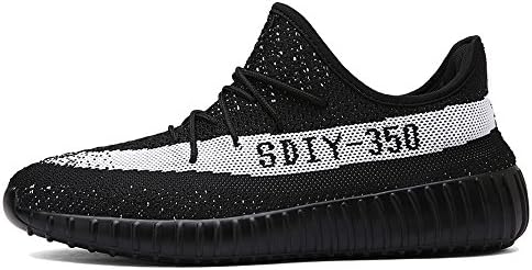 Poll Verll Mens Womens Unisex Couple Casual Fashion Sneakers Breathable Athletic Running Shoes … (EU 43/UK 9, Black/White)