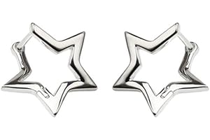 IMINI Minimalistyczna gwiazda, małe kolczyki kreolki, srebro wysokiej próby 925, dla kobiet, nastolatek, śliczne obręcze Huggie, ślub, zaręczyny, kolczyki, modna biżuteria, prezenty dla najlepszej przyjaciółki, córki, hipoalergiczne, Białe złoto