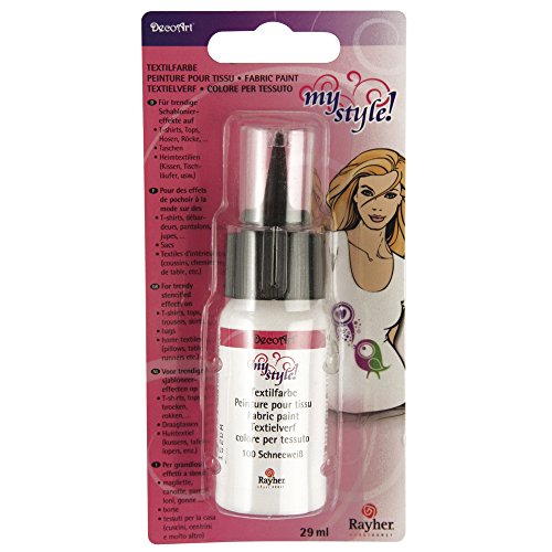 Rayher Hobby 38481100 My Style Textilfarbe auf Blisterkarte, Flasche 29 ml, schneeweiß - 2