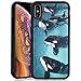 Produktbild iPhone XS iPhone X Hülle Palm Tree Slim Weich und Harte Reifen Stoßfest Schutzhülle Case Slim Hybrid Stoßfest Schutzhülle Anti-Kratzer Kissen Bumper mit verstärkten Ecken, Orca Whales