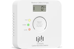 LIORQUE Rilevatore Monossido di Carbonio, 10 Anni Allarme monossido di Carbonio Domestico, Rilevatori Monossido di Carbonio Certificato, Batteria Da 10 Anni, Norma Europea EN50291