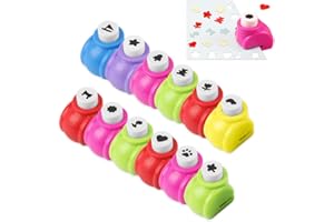 YZROHYI Set Di 12 Fustellatrice per Carta,Perforatrice Decorativa,Foratrice per Carta Forme Diverse,Bucafogli Forme,Mini Perforatrice Scrapbooking,Fustellatrice per Bambini,Perforatrici Bricolage