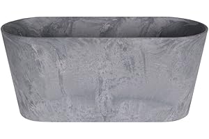Ivyline 122484 Artstone Blumenkasten Claire, 40 x 18 x 31 cm, grau