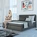 Produktbild SAM Boxspringbett 180x200 cm Clarissa, Kunstleder Grau, Nosag-Box, H3 Bonellfederkernmatratze, 4 cm Topper