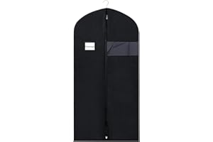 Souvik Funda para ropa de 110 cm de longitud, plegable, para trajes, con cremallera, a prueba de polillas, bolsa de traje, adecuado para el hogar, viajes de negocios y viajes