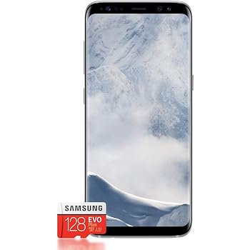 Samsung Galaxy S8 Smartphone BUNDLE (5,8 Zoll Touch-Display, 64GB interner Speicher, Android) - Arctic Silver + Samsung Evo Plus 128 GB Speicherkarte [Exklusiv Bei Amazon] - Deutsche Version
