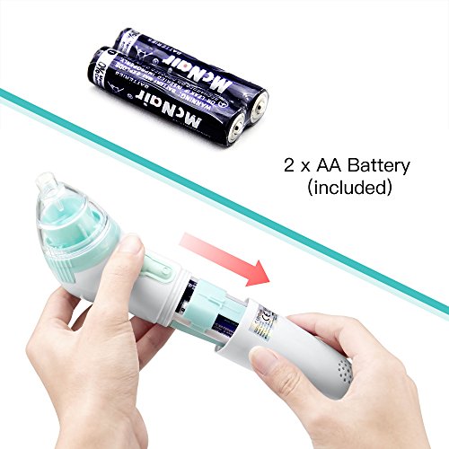 LifeBasis Baby-Nasensauger Elektrischer Nasalreiniger Nose Cleaner – 3 Betriebsstufen -Sicherer Hygienischer LCD Bildschirm 3 Größen an Nasenaufsätzen - 5