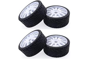 Yebobo 4 PièCes SéRies 1/8 RC Pneus en Caoutchouc de Voiture Roues en Plastique pour Redcat Team Losi VRX HPI Kyosho HSP Carson Hobao 1/8 Buggy / Voiture sur , Blanc