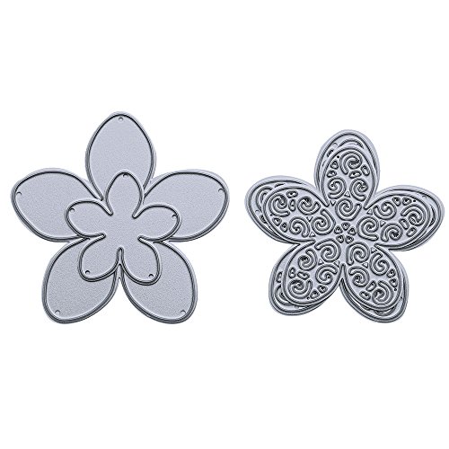 4 Stück Metall Stanzschablonen Set Blumen Einklebebuch Schablonen für DIY Scrapbooking Album, Schneiden Schablonen Papier Karten Sammelalbum Dekor - 5