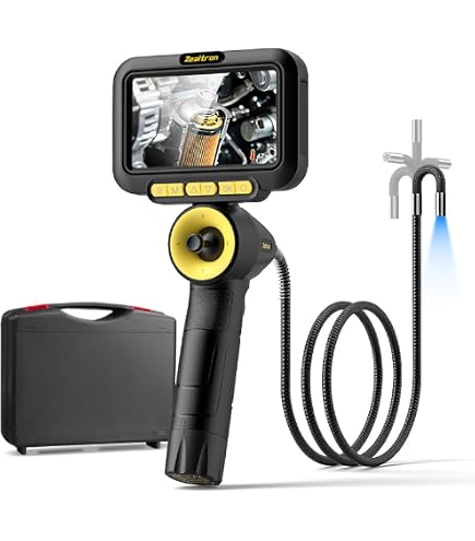 Endoscope Double Lentille 210° Rotatif - Caméra HD 1080p, Sonde 6,5mm, écran 7 Pouces, Batterie 4000 MAh - Pour Inspection Auto, Plomberie