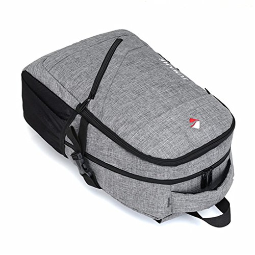 Maod Leinwand Freizeit Schulrucksack Jungen Rucksack schule daypack Laptoprucks  cke 15 Zoll Schultasche laptop backpack  Grau 