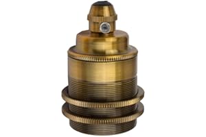 LEDSONE Vintage Retro Bulb Socket Lamp Holder Industrial Edison E27 Bulb Light Socket for DIY Pendant Light, Wall Light Suitable for Lampshades (Yellow Brass)