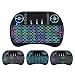 Produktbild Mini drahtlose Tastatur, Wishpower 2,4Ghz mini wireless Keyboard LED Hintergrundbeleuchtung Ergonomische tastatur mit touchpad für tastatur Smart TV, Raspberry Pi 3, PC fernbedienung (Multicolor)