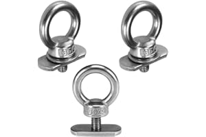 AONTOKY 3Pack Stainless Steel Kayak Track Mount Tie Down Eyelet Rail Accessories Rack Stopper for Kayak Canoe Boat