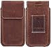 Produktbild Burkley Slim Gürteltasche geeignet für Samsung Galaxy A6 Plus Lederhülle - Handyhülle Case Cover passend für Galaxy A6 Plus - Handmade (Vertikal/Braun)