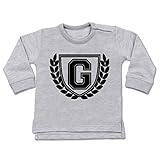 Shirtracer Anfangsbuchstaben Baby - G Collegestyle - 18-24 Monate - Grau meliert - BZ31 - Baby Pullover