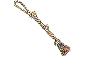 DONGKER Hundespielzeug Seil, 55cm Interaktive Hundeseil, Geflochtene Baumwolle Strickspielzeug mit Knoten für Hunde Zähne Reinigung, 230g