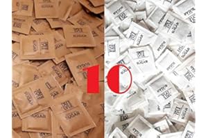 TATE & LYLE'S Mixed White and Brown Demerara Cane Sugar Sachets Individually Wrapped Pure Granulated (10 sachets)