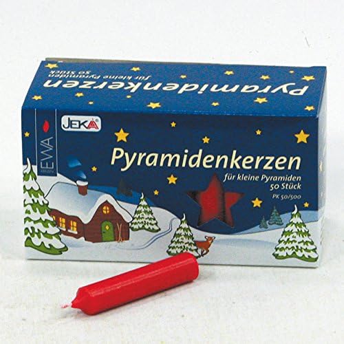 Dekohelden24 pyramid candles 1.4 x 7.4 cm., red, 100 Stück