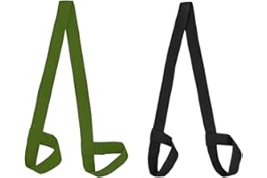 FVIZAL 2 Pcs Yoga Mat Strap, Yoga Mat Holder Strap Multi-Purpose Non-Slip Yoga Mat Carrier Strap Yoga Mat Carrier Strap, Easy to Use Yoga Mat Sling and Holder (Black and Army Green)
