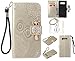 Produktbild für Galaxy Note8 (6,3 Zoll) Hülle, Glitter Strass Bling Eule Ledertasche Muster Weich PU Schutzhülle für Samsung Galaxy Note8 (6,3 Zoll) Flip Cover Wallet Case Tasche Handyhülle mit Lanyard Strap Stand Function Magnetverschluss Etui Schale Credit Card Slots Bookstyle Purse Design Handytasche Lederhülle Schutz Hüllen mit für Samsung Galaxy Note8 (6,3 Zoll) +Schlüsselanhänger(U) (4)