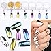 CINEEN 7 Colors Mirror Powder Set Nail Art Chrome Effect Nail Spell Mirror Metallic Nail Polish Effect Nail Art Additive Effect Pigment with dual head sponge eyeshadow applicators