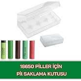 Derwell 18650 Piller İ&ccedil;in Pil Kutusu, Standart, DRWLKUTU, Şeffaf, Erkek