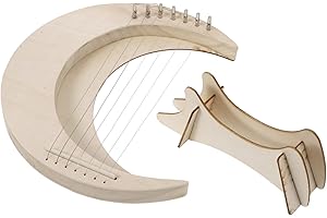 Toyvian Wooden Lyre Harp 7-String Musical Instrument Portable Handheld Harp for Beginner Learning and Kids Music Practice