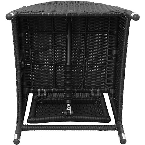 Poly Rattan Sessel Rattansessel Gartensessel Rattanstuhl Gartenstuhl Relaxsessel Lehne stufenlos verstellbar Schwarz + Sitzkissen Schwarz - 4