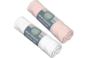 Lot de 2 Draps Housse Blanc/Rose Babycalin 60 x 120 cm