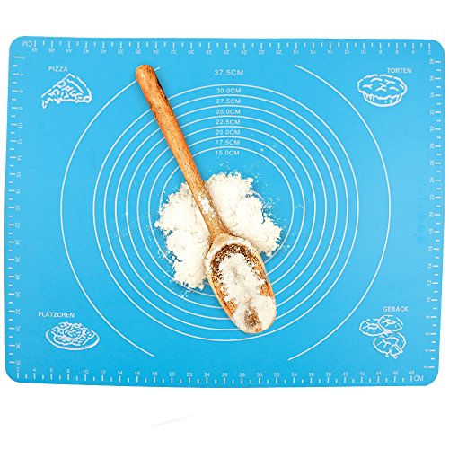 Backmatte, Bukm, Silikon Backmatte, Nonstick Maße Fondant Teig Gebäck Backmatte, 50 * 40cm, für Hausfrau, Kochen Enthusiasten (blau) - 3