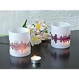 Windlicht HANNOVER Shade. 2er Set in greige & pflaume