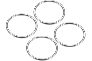 METALLIXITY Acciaio Inossidabile Acciaio O cerchio (60mm DE 4mm Spessore) 4pz, Saldato cerchio Tondo - per Appendere Oggetti