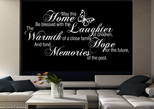 Wandsticker ‚Family Memories – Zitat auf Englisch‘ – Schablonen-Wandaufkleber für das Wohnzimmer – Mittelgroß, Weiß glänzend - 4