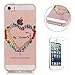 Produktbild CaseHome Silicone Gel iPhone SE/5S/5 Hülle(Mit Frei HD Displayschutzfolie) Transparent Weiche Silikon Schutzhülle,Weicher Flexibel Klar Gel Silikon TPU Hülle Superdünn Stoßfest Tasche Telefon-Kasten Schutz Tasche Schutzhülle Durchsichtig Handyhülle Silikon Case Schale für Apple iPhone SE/5S/5 with Beautiful Colourful Pattern Design-Matchsticks Hearts