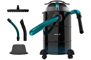 Cecotec Aspirateur de Cendres 30L Conga Ash 6000 Easy Go Home XL. 1500W, Puissance d'aspiration 21kPa, Tube avec revêtement métallique, Roues et poignée de Transport, Cordon de 6m