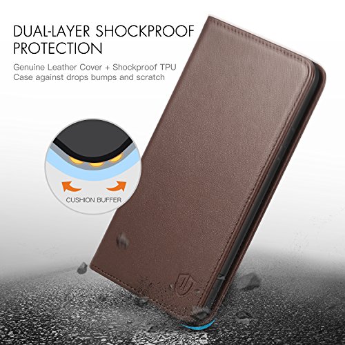 Funda iPhone 8 Plus  Funda iPhone 7 Plus  SHIELDON Funda iPhone 7 Plus Billetera para Tarjetas  Amortiguaci  n de TPU Interior Suave  Soporte Plegable  Cierre Magnetico  Carcasa en Libro para iPhone 8 Plus iPhone 7 Plus - Caf  