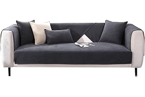 ‎GLUHBIRNEN Gluhbirnen Couch Überzug, Sofadecken für Sitzfläche, Sofabezug, Sofa Überwurf, Überwurfdecken für Sofa, Sofadecke rutschfest, Couch Bezug, Sofa Bezug, Dunkelgrau, 70 * 150CM