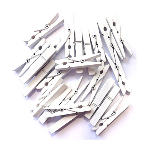 LWR Stellmotor Crafts Holz kleine Wäscheklammern 1–7/20,3 cm 4,8 cm 50 Stück pro Pack weiß - 2