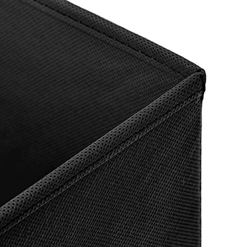 4er Set Schwarz Faltbox 28 x 28 x 28 cm Aufbewahrungsbox faltbar mit Deckel - 3